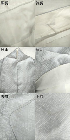 平和屋着物●上質な小紋　紗綾形文　正絹　逸品　AABL7731cs