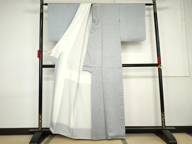 平和屋着物●上質な小紋　紗綾形文　正絹　逸品　AABL7731cs
