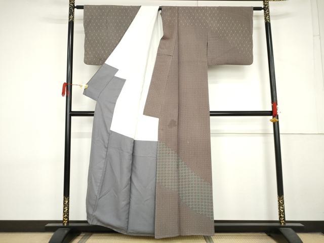 平和屋着物●二代目 川村久太郎　訪問着　幾何学柄　正絹　逸品　AABL7734cs
