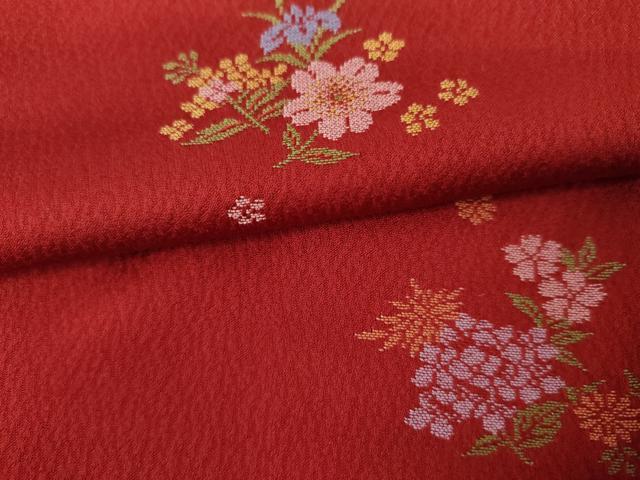 平和屋着物●豪華振袖　刺繍　草花文　正絹　逸品　AABL7747cs