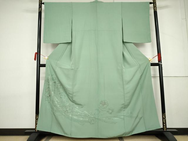 平和屋着物●中国三大刺繍　汕頭刺繍　スワトウ刺繍　総刺繍　訪問着　几帳雪輪花文　正絹　逸品　AABL7753cs