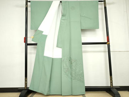 平和屋着物●中国三大刺繍　汕頭刺繍　スワトウ刺繍　総刺繍　訪問着　几帳雪輪花文　正絹　逸品　AABL7753cs