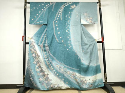 平和屋着物●訪問着　辻が花　絞り　暈し染め　正絹　逸品　AABL7755cs
