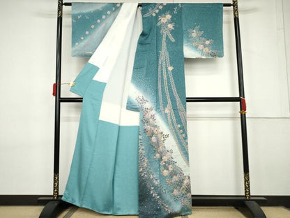 平和屋着物●訪問着　辻が花　絞り　暈し染め　正絹　逸品　AABL7755cs