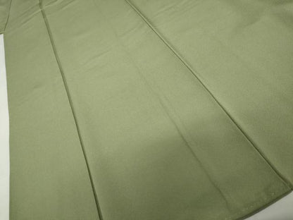平和屋着物●上質な色無地　柳染色　正絹　逸品　AABL7775cs