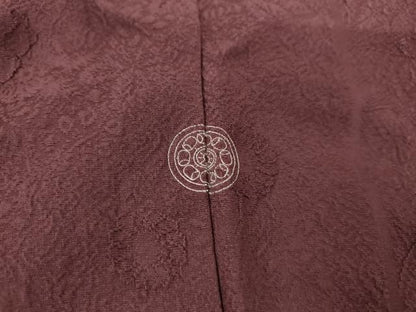 平和屋着物●上質な色無地　辻が花地紋　梅紫色　正絹　逸品　AABL7777cs