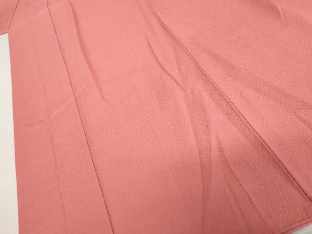 平和屋着物●上質な色無地　霞地紋　桃色　正絹　逸品　AABL7785cs