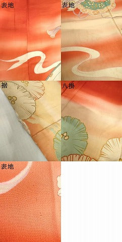 平和屋本店●アンティーク　大正ロマン　振袖　花楽器文　暈し染め　金銀糸　正絹　逸品　AABL7787cs