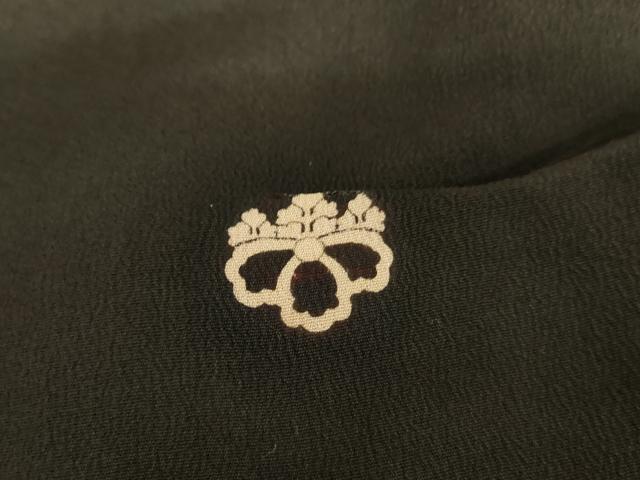 平和屋本店●アンティーク　大正ロマン　小振袖　二尺袖　駒刺繍　両褄　檜扇草花文　銀彩　正絹　逸品　AABL7790cs