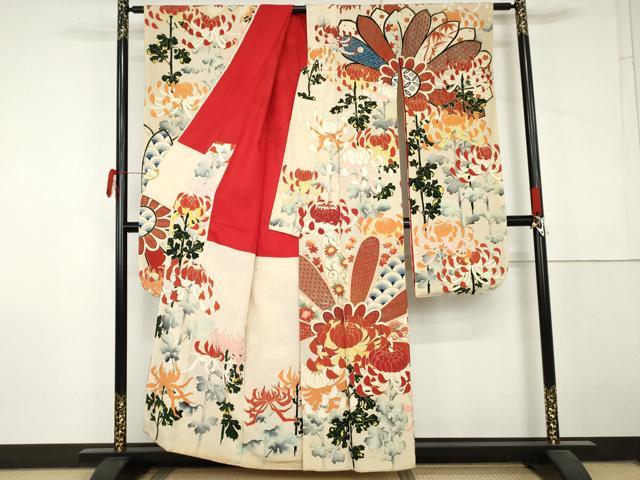 平和屋本店●アンティーク　大正ロマン　振袖　乱菊　金彩　正絹　逸品　AABL7792cs