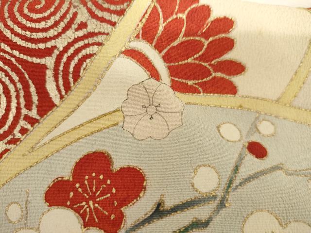平和屋本店●アンティーク　大正ロマン　振袖　乱菊　金彩　正絹　逸品　AABL7792cs