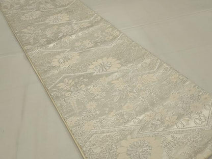 平和屋着物◎六通柄袋帯　唐織　吉祥花文　銀糸　正絹　逸品　AABL7801ou