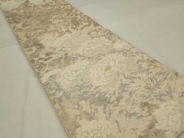 平和屋着物◎六通柄袋帯　唐織　草花文　金銀糸　正絹　逸品　AABL7811ou
