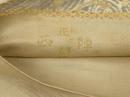 平和屋着物◎西陣　六通柄　京本袋帯　立波文　金糸　正絹　逸品　AABL7813ou