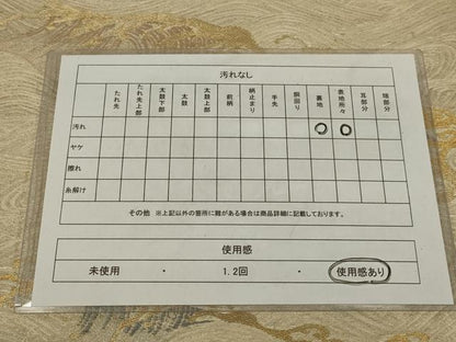 平和屋着物◎西陣　六通柄　京本袋帯　立波文　金糸　正絹　逸品　AABL7813ou
