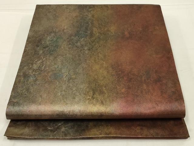 平和屋着物◎六通柄袋帯　霞文　金糸　引箔　正絹　逸品　AABL7814ou
