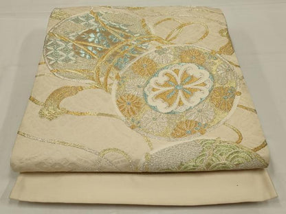 平和屋着物◎六通柄袋帯　花鼓文　金銀糸　正絹　逸品　AABL7816ou