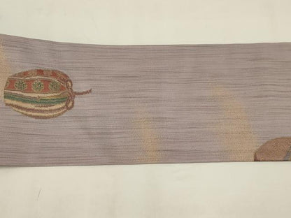 平和屋着物◎九寸名古屋帯　仕覆文　金糸　正絹　逸品　AABL7824ou