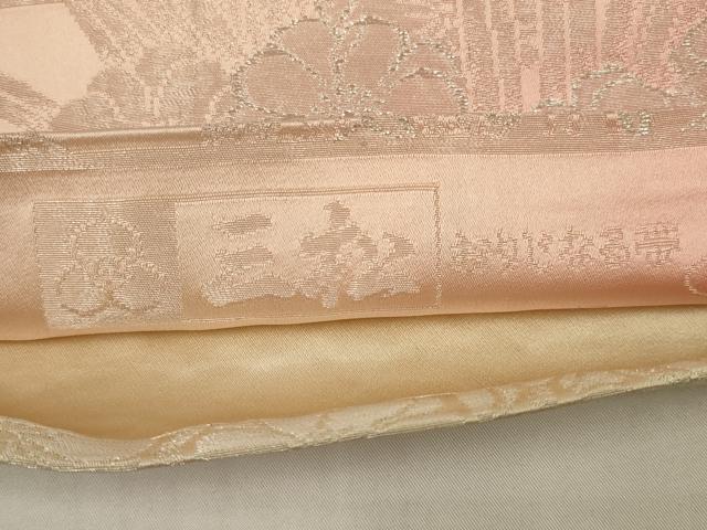 平和屋着物◎両面　全通柄袋帯　草花文　銀糸　三松　正絹　逸品　AABL7828ou