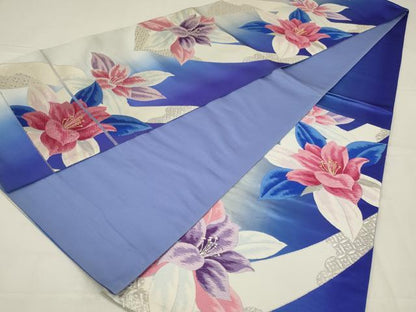 平和屋着物◎西陣　六通柄袋帯　唐織　舞花文　彩　銀糸　正絹　逸品　AABL7833ou