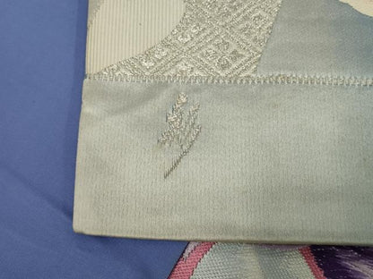 平和屋着物◎西陣　六通柄袋帯　唐織　舞花文　彩　銀糸　正絹　逸品　AABL7833ou