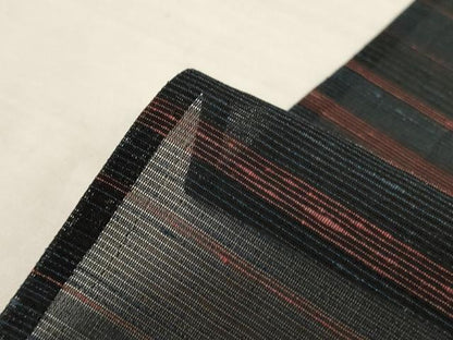 平和屋着物＊夏物　小紋　絽　横段文　正絹　逸品　AABL7842jd