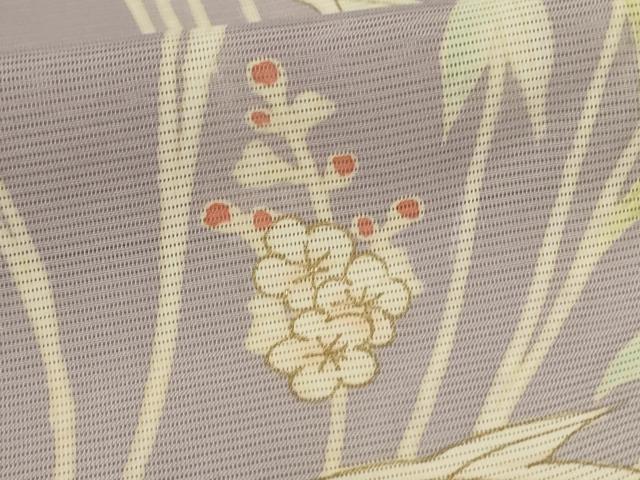 平和屋着物＊夏物　訪問着　絽　草花文　暈し染め　金彩　正絹　逸品　AABL7850jd