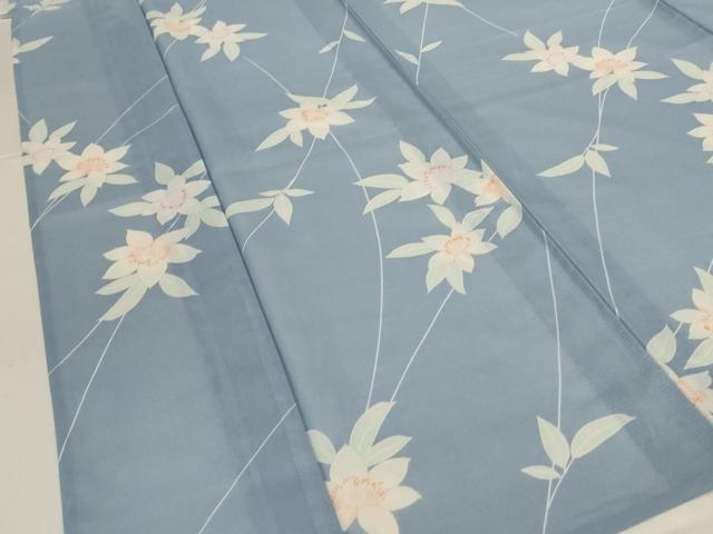 平和屋着物＊夏物　小紋　絽　草花文　高島屋扱い　さんび謹製　洗える着物　AABL7851jd