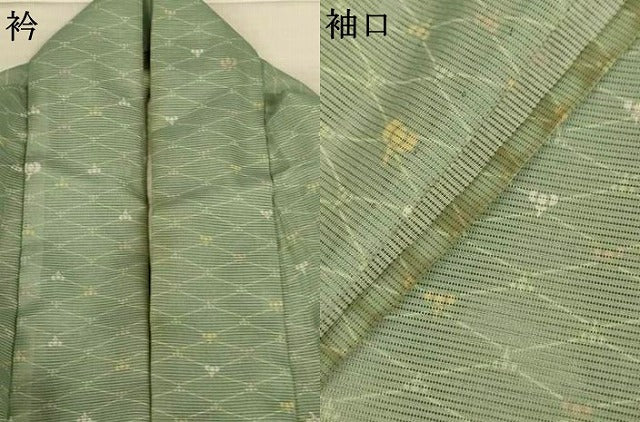 平和屋着物＊夏物　小紋　絽　網目花文　洗える着物　AABL7853jd