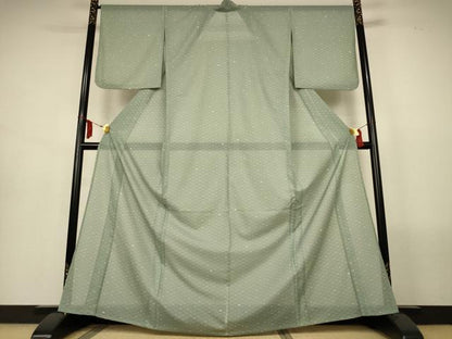 平和屋着物＊夏物　小紋　絽　網目花文　洗える着物　AABL7853jd