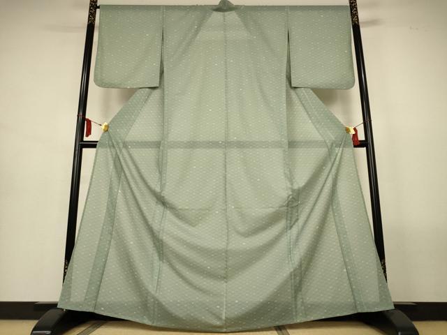 平和屋着物＊夏物　小紋　絽　網目花文　洗える着物　AABL7853jd