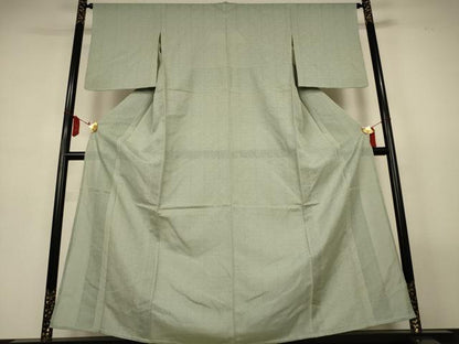 平和屋着物＊夏物　色無地　紗　柳鼠色　正絹　逸品　AABL7855jd