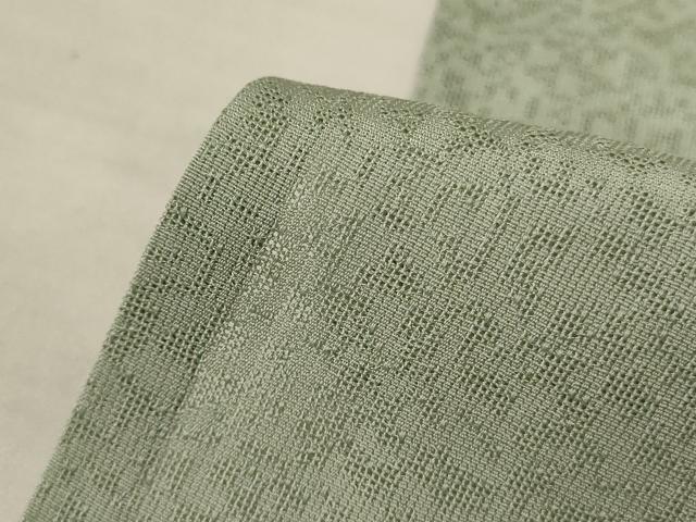 平和屋着物＊夏物　色無地　紗　柳鼠色　正絹　逸品　AABL7855jd