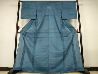 平和屋着物＊夏物　小紋　絽　抽象文　洗える着物　AABL7858jd