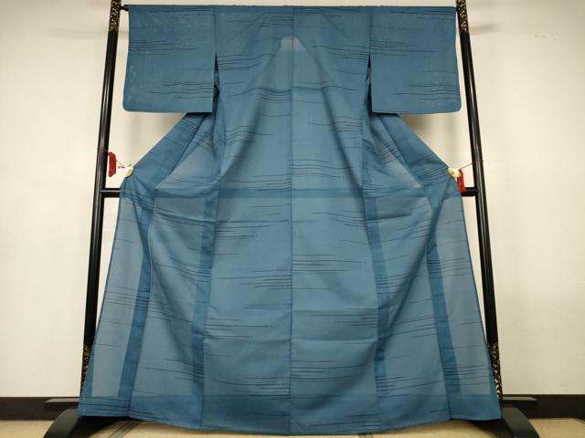 平和屋着物＊夏物　小紋　絽　抽象文　洗える着物　AABL7858jd