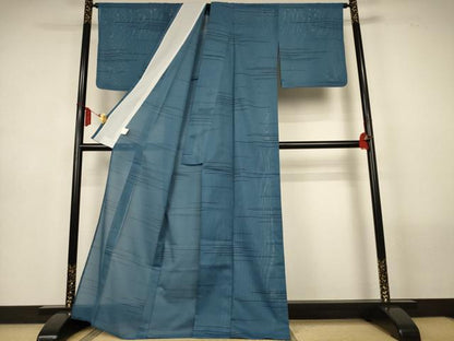 平和屋着物＊夏物　小紋　絽　抽象文　洗える着物　AABL7858jd