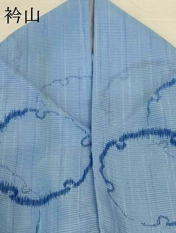 平和屋着物＊夏物　小紋　絽　雪輪重ね文　洗える着物　AABL7862jd