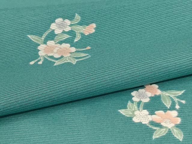 平和屋着物＊夏物　小紋　絽　花丸文　洗える着物　AABL7870jd