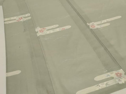 平和屋着物＊夏物　小紋　絽　エ霞花文　洗える着物　AABL7873jd