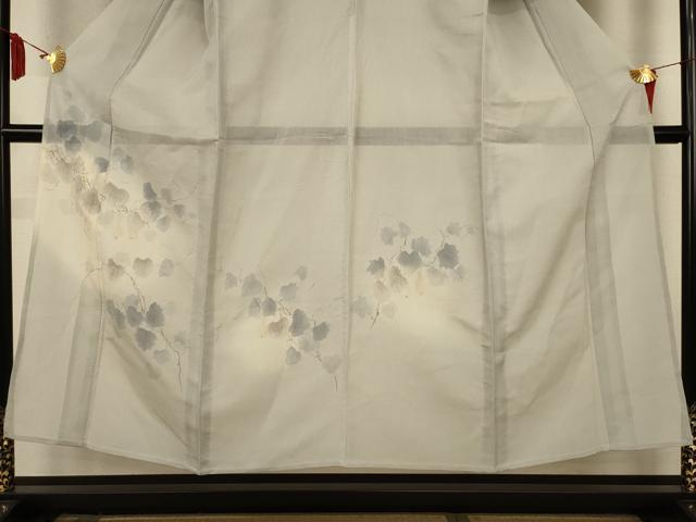 平和屋着物＊夏物　訪問着　紗紬　蔦の葉文　暈し染め　正絹　逸品　AABL7885jd
