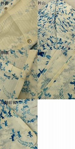 平和屋着物＊夏物　小紋　絽　萩　勝虫　洗える着物　AABL7894jd