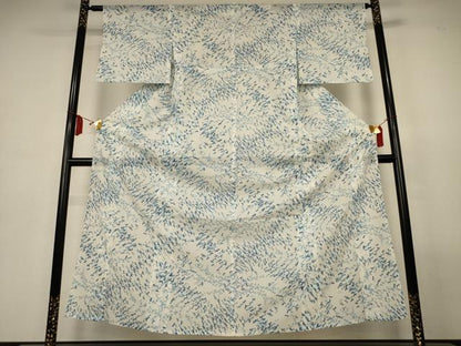 平和屋着物＊夏物　小紋　絽　萩　勝虫　洗える着物　AABL7894jd