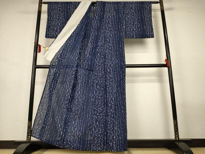 平和屋着物＊夏物　小紋　絽　抽象文　洗える着物　AABL7895jd