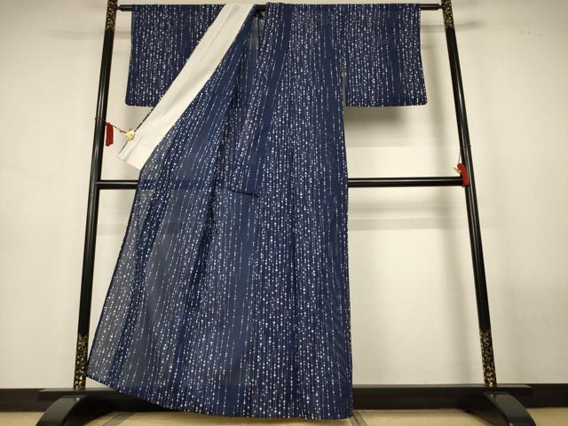 平和屋着物＊夏物　小紋　絽　抽象文　洗える着物　AABL7895jd