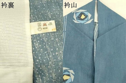 平和屋着物＊夏物　小紋　紗　舞花文　洗える着物　AABL7903jd