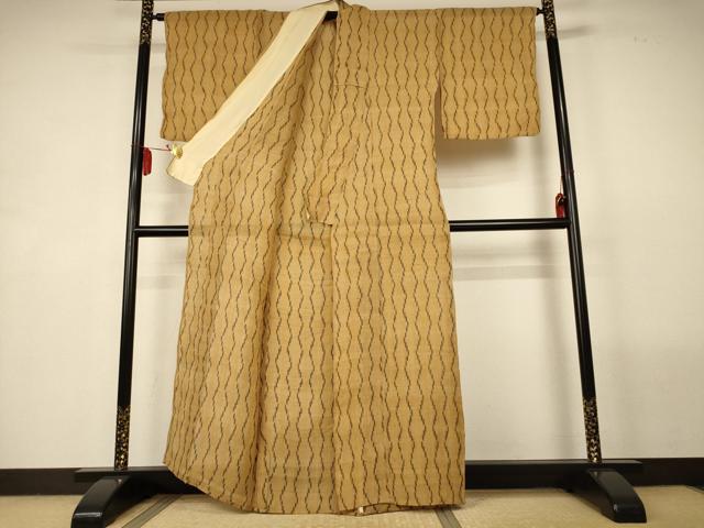 平和屋着物＊夏物　芭蕉布　立涌文　手積み芭蕉糸100％　逸品　AABL7908jd