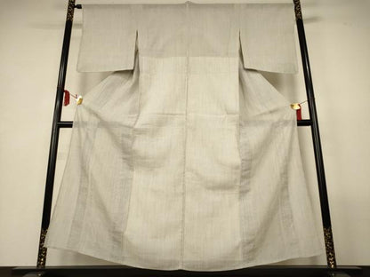 平和屋着物＊夏物　本場小千谷ちぢみ　縞　麻　逸品　AABL7910jd