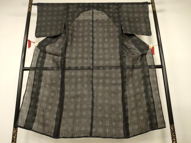 平和屋着物＊夏物　重要無形文化財　本場宮古上布　幾何学文様　苧麻　逸品　AABL7911jd