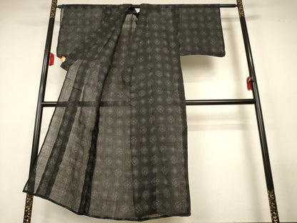 平和屋着物＊夏物　重要無形文化財　本場宮古上布　幾何学文様　苧麻　逸品　AABL7911jd