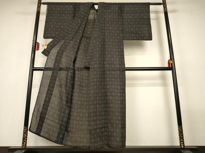 平和屋着物＊夏物　重要無形文化財　本場宮古上布　幾何学文様　苧麻　逸品　AABL7912jd